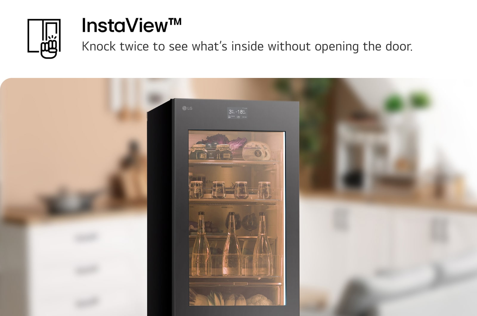 LG GBG7190CEV InstaView™ Fridge Freezer, Essence Black Steel (RF435) - Image 2